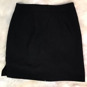 New York & Company Woman's City Stretch Zipper Back Black Pencil Skirt Sz 6